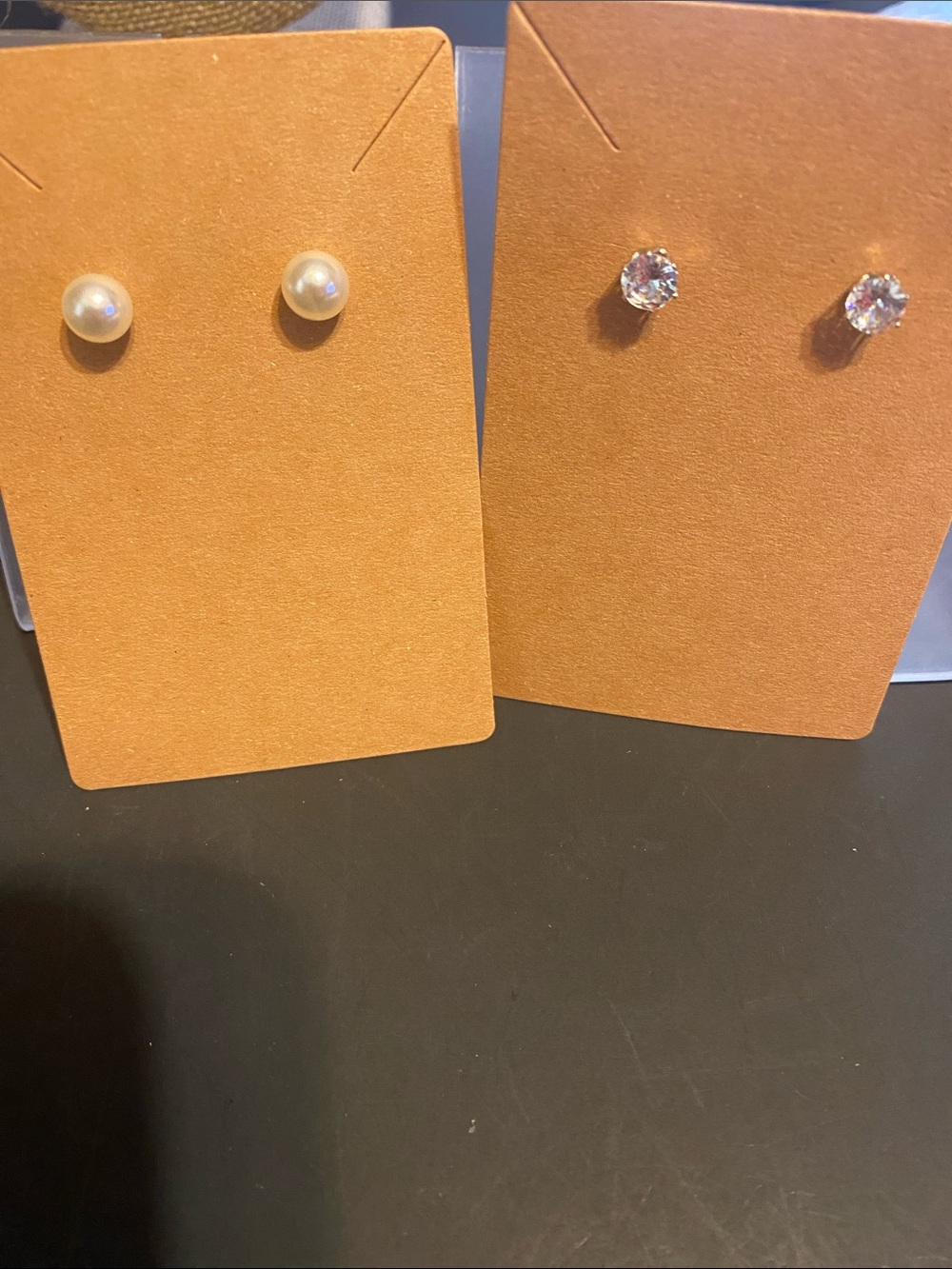 Classic Pearl and Cubic Zirconia Stud Earring Set - Cream & Clear